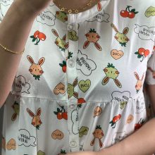 پیراهن ساحلی جلودکمه کامل برند h&m کد D016-1