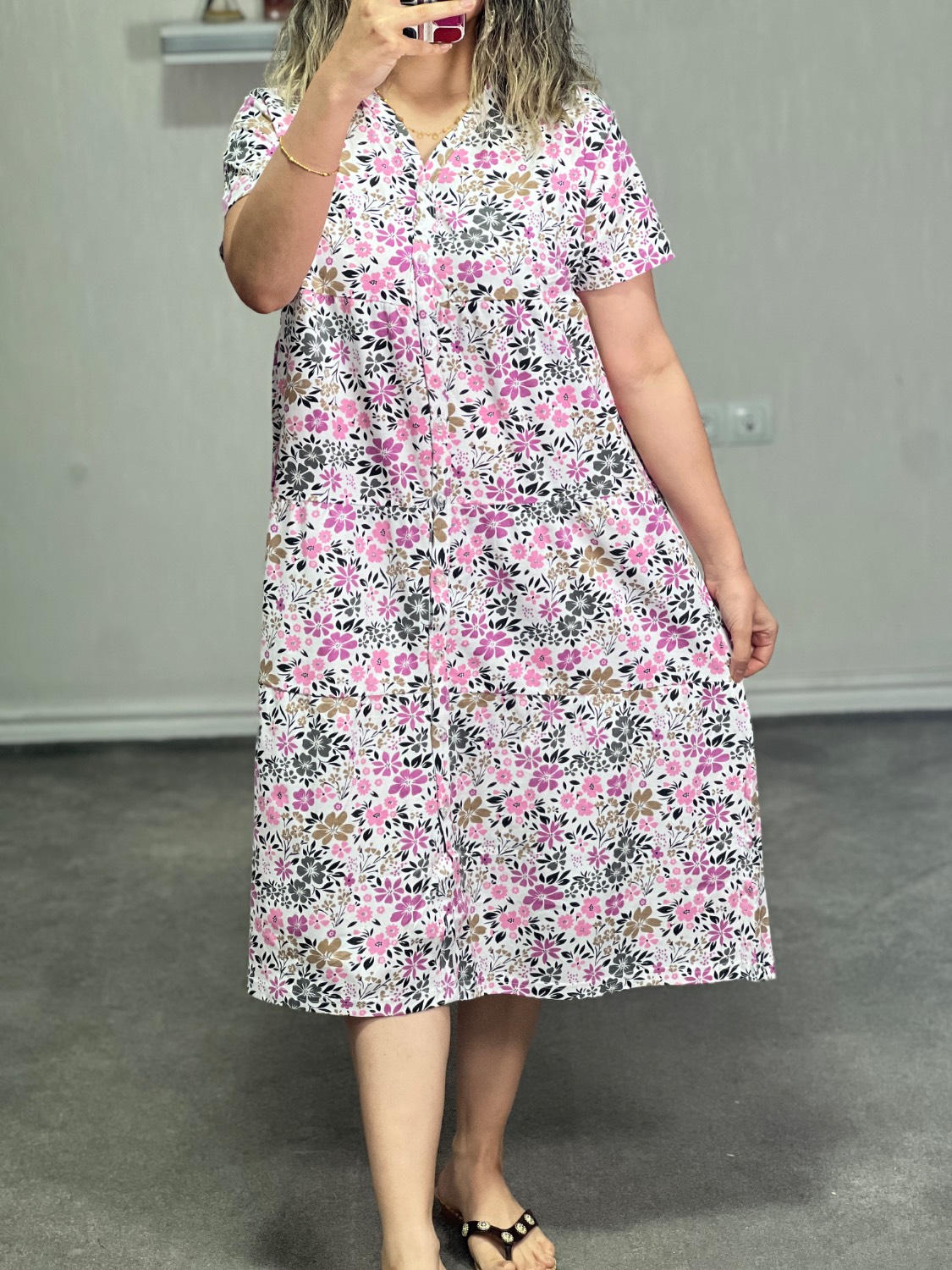 پیراهن ساحلی جلودکمه کامل برند h&m کد D09