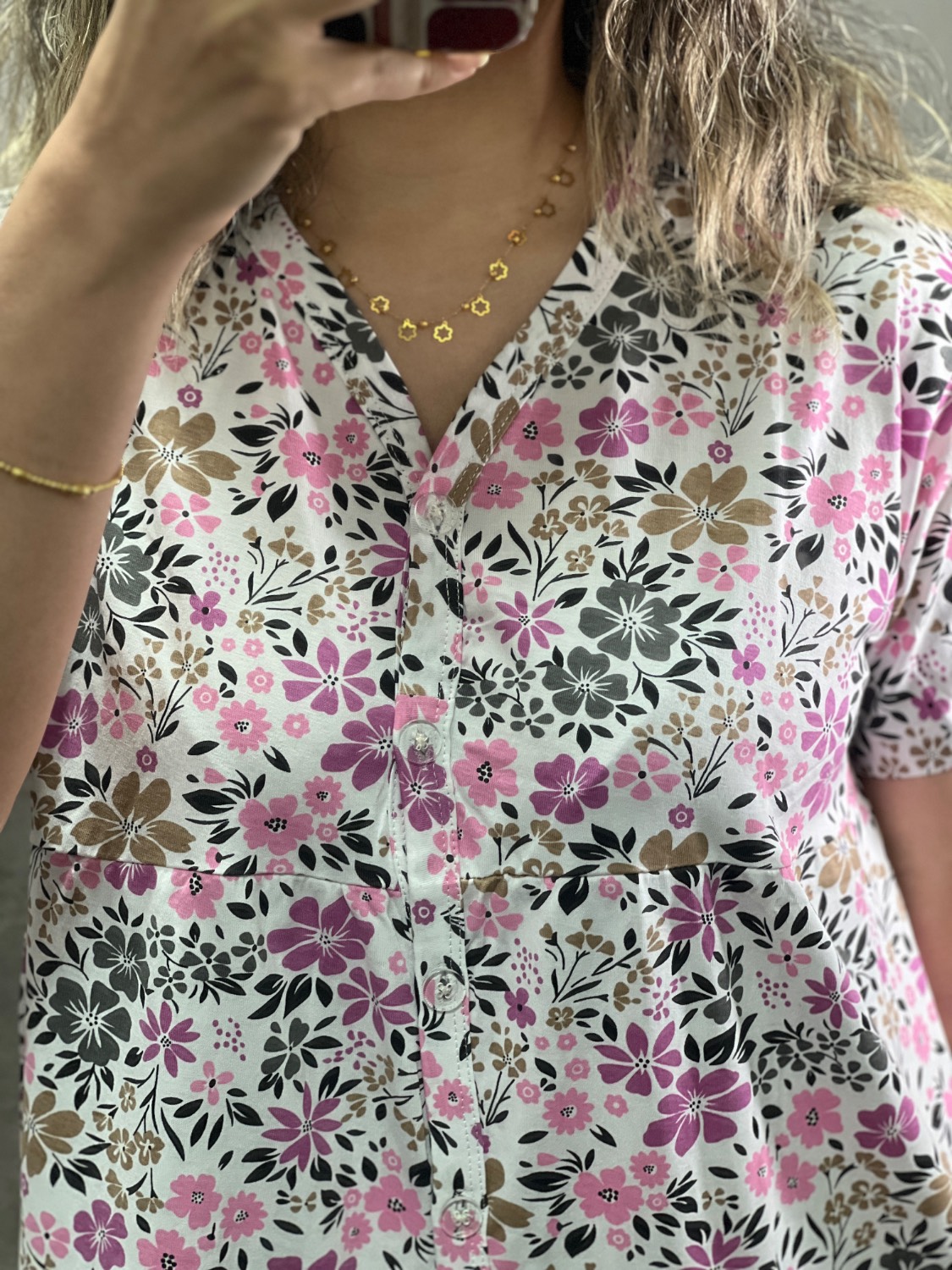 پیراهن ساحلی جلودکمه کامل برند h&m کد D09-1