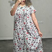 پیراهن ساحلی جلودکمه کامل برند h&m کد D010
