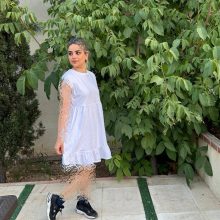 پیراهن ساده جنس تریکو با کیفیت رنگ سفید